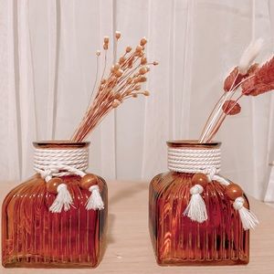 Vintage Amber Glass Canisters